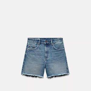 NWT ZARA Frayed Hem Blue Women's Shorts
